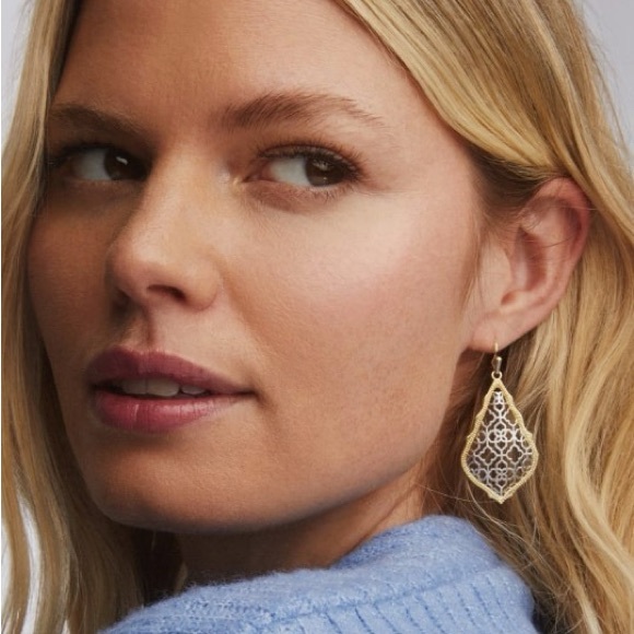 Kendra Scott Candice Gold Cuff Bracelet & Addie Gold Drop earrings. - Picture 7 of 7